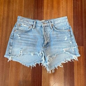 AGOLDE Parker Vintage Cut Off Shorts in Swampmeet 26